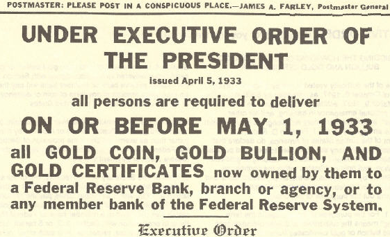 Konfiskata złota Executive Order 6102